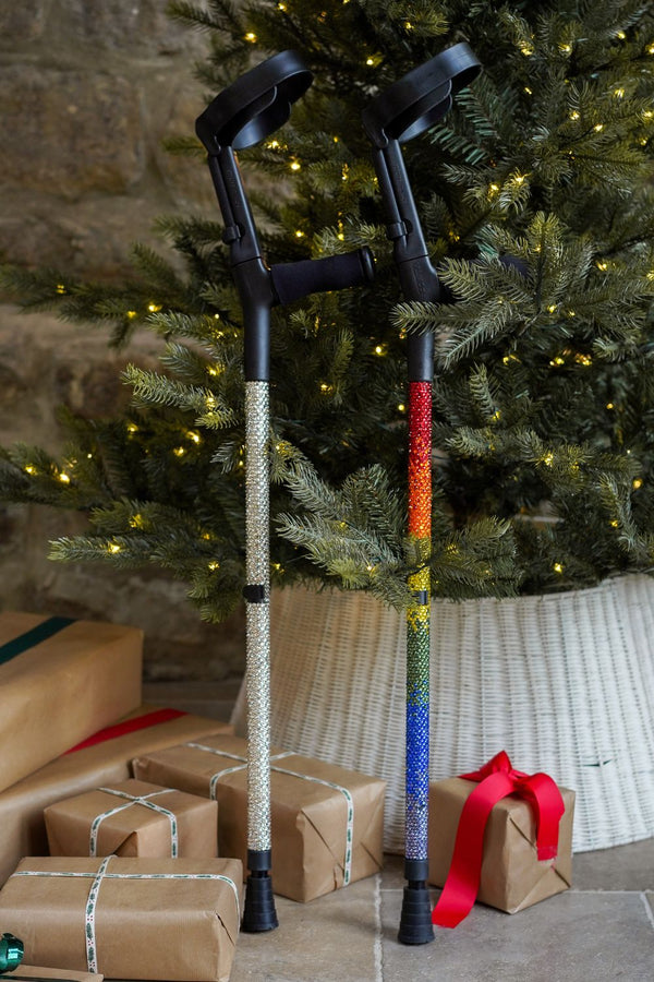 Rainbow Diamanté Crutches