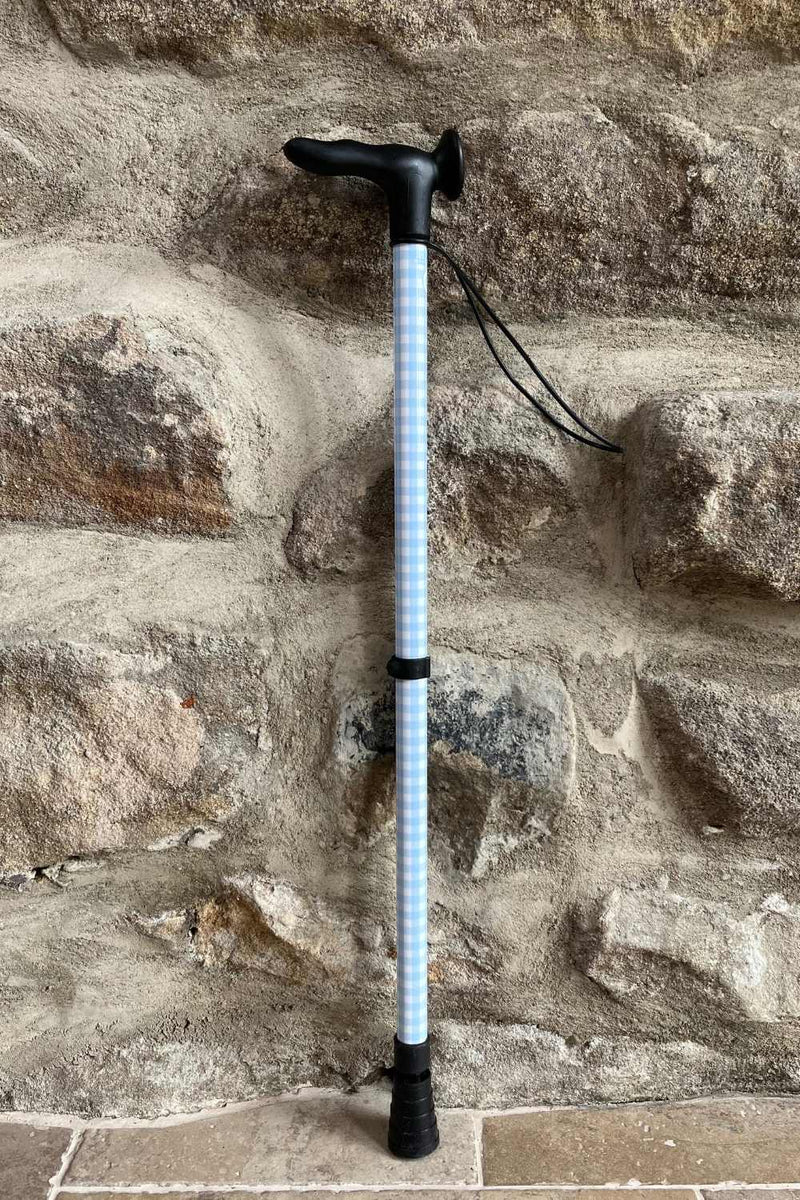 Blue Gingham Walking Stick