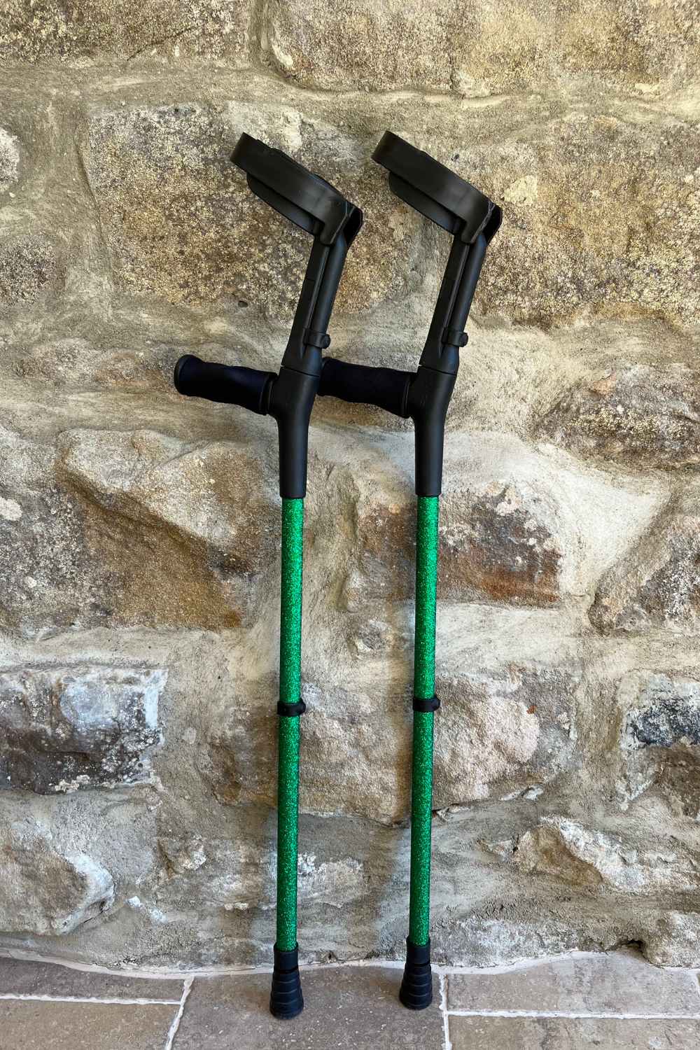 Green Glitter Crutches | Comfortable Crutches | Cool Crutches